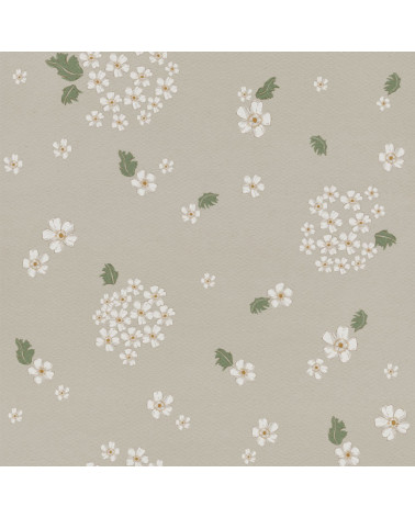 Papier peint enfant petites fleures blanches