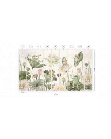 Papier peint panoramique water lily orchestra - Kikki belle