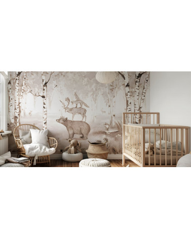 Papier peint enfant Bear King - Brown