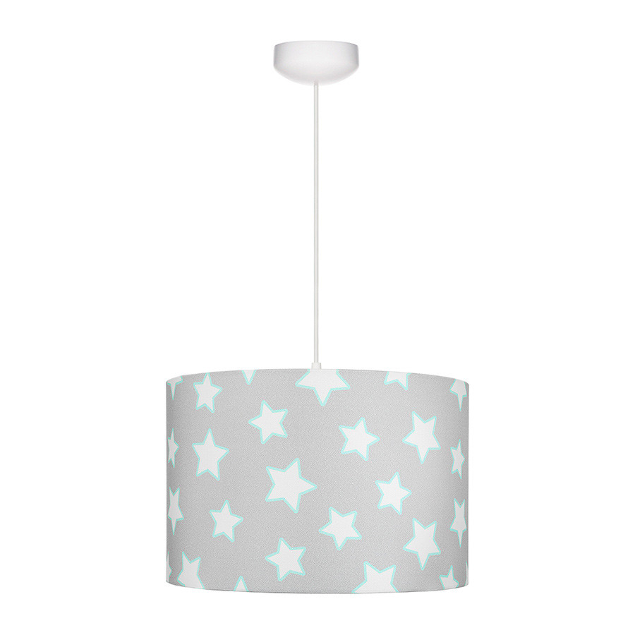 suspension gris motif étoiles