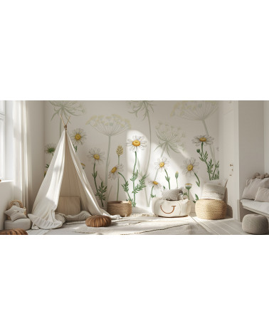 Papier peint enfant Field of Daisies - Kikki Belle