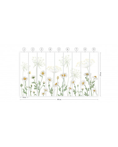 Papier peint enfant Field of Daisies - Kikki Belle
