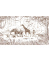 Papier peint enfant Animal Parade - Marron - Kikki Belle