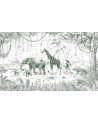 Papier peint enfant Animal Parade - Vert Kikki Belle