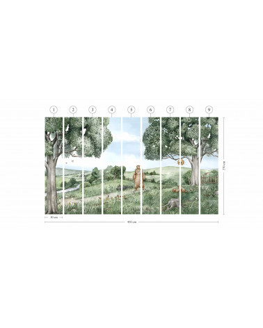 Papier peint enfant Bears and Bees - Kikki Belle