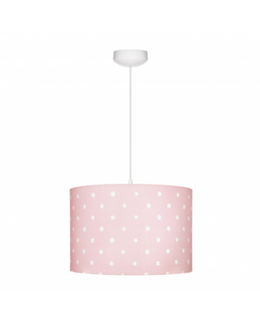 suspension rose à pois