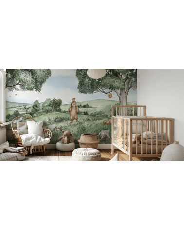 Papier peint enfant Bears and Bees - Kikki Belle