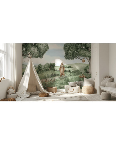 Papier peint enfant Bears and Bees - Kikki Belle