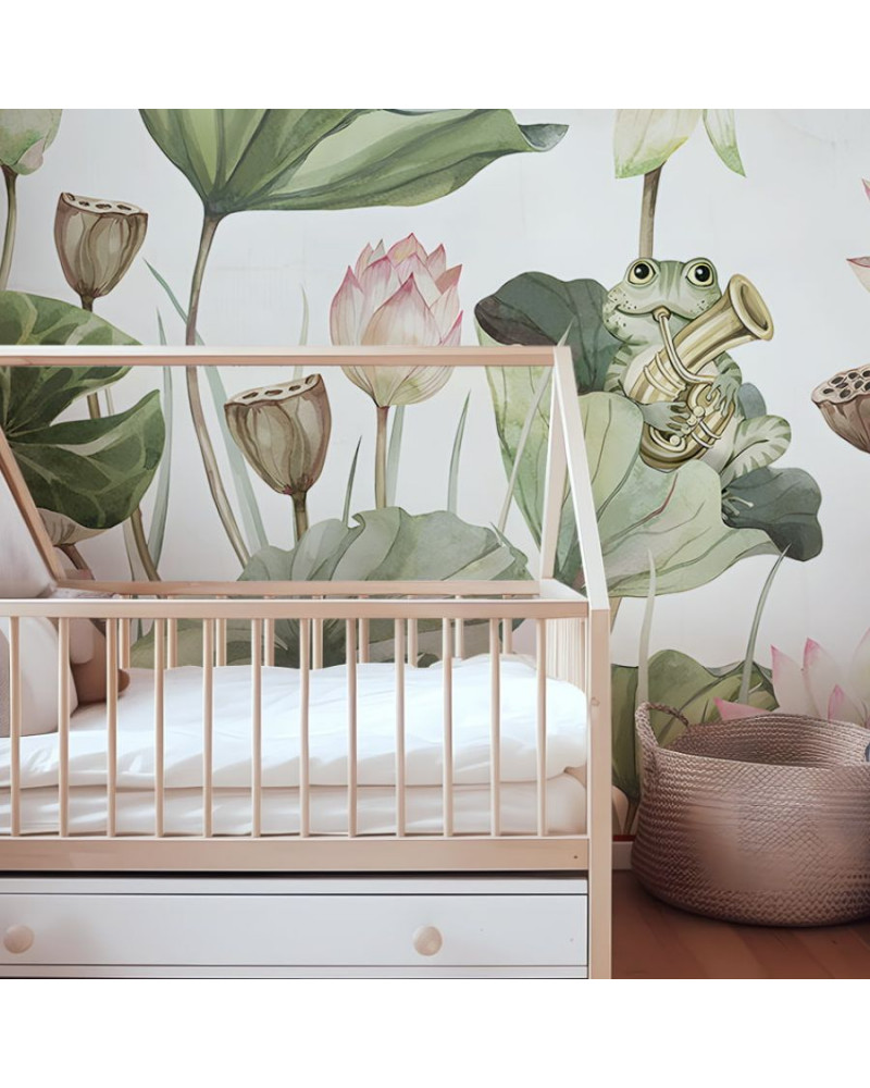 Papier peint panoramique water lily orchestra - Kikki belle