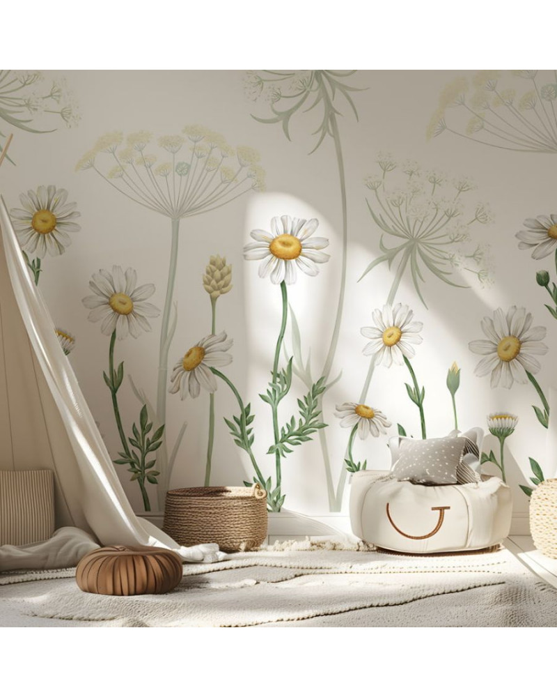 Papier peint enfant Field of Daisies - Kikki Belle