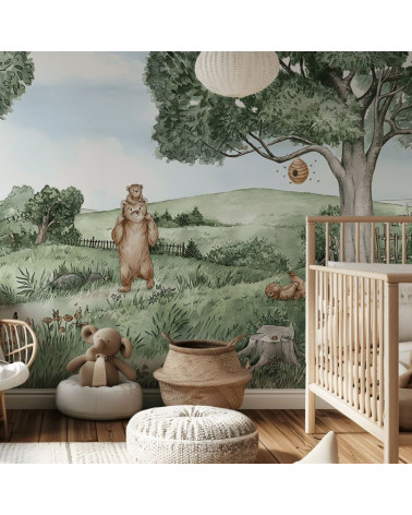 Papier peint enfant Bears and Bees - Kikki Belle