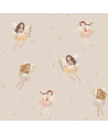 Papier peint enfant petites fées - fond beige