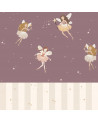 Papier peint enfant petites fées prune et rayures