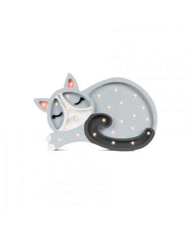 Veilleuse en bois chat