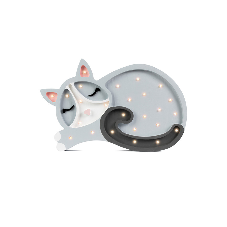 Veilleuse en bois chat