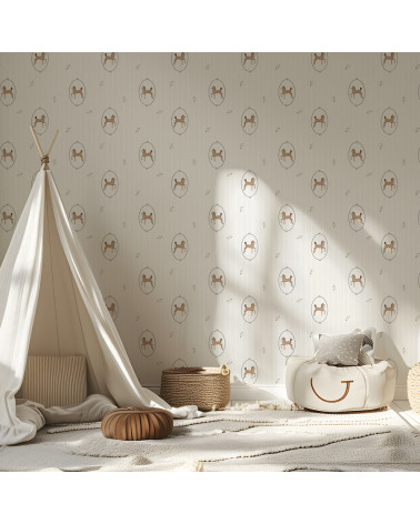 Papier peint enfant - Cheval à bascule