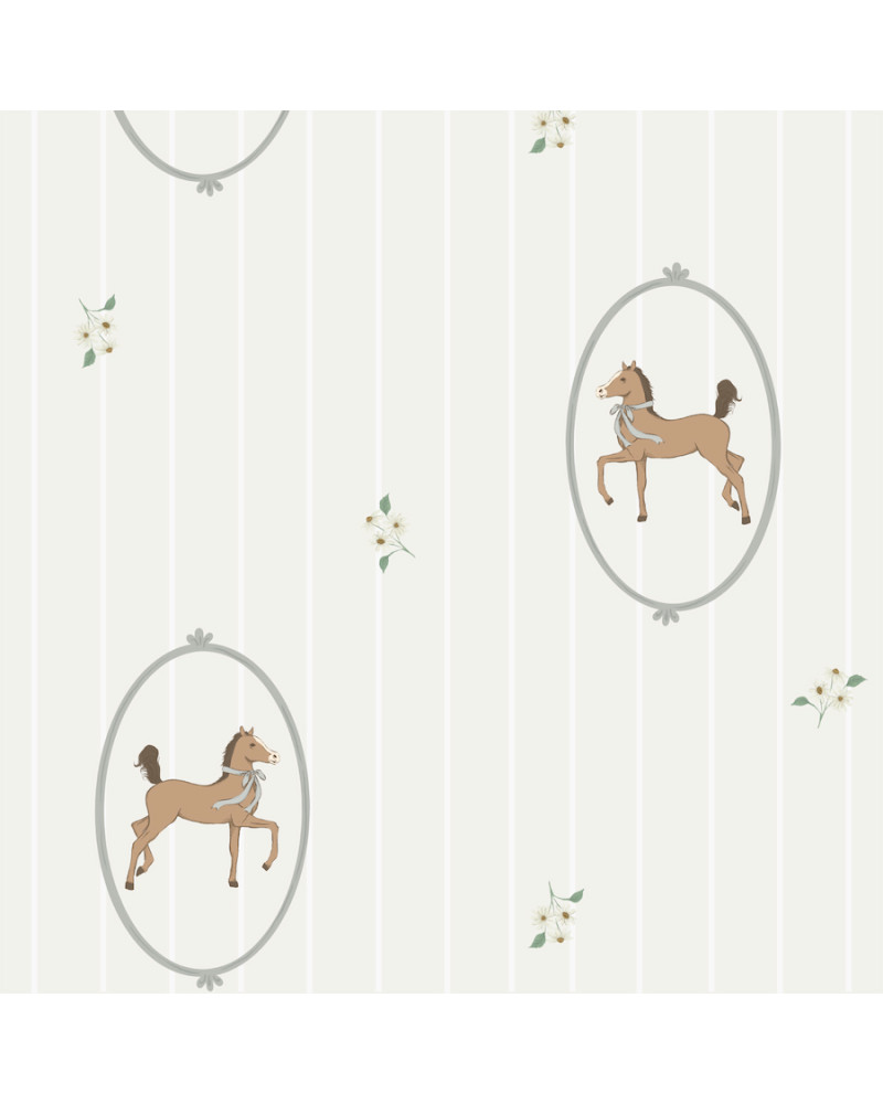 Papier peint enfant - Cheval à bascule