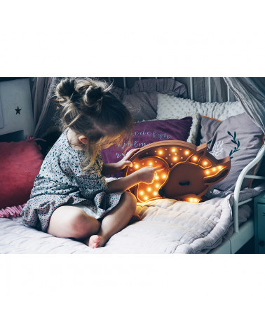 Lampe veilleuse en bois biche marron