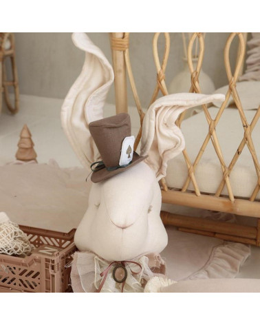 Trophée Lapin en lin beige - M. Hatter