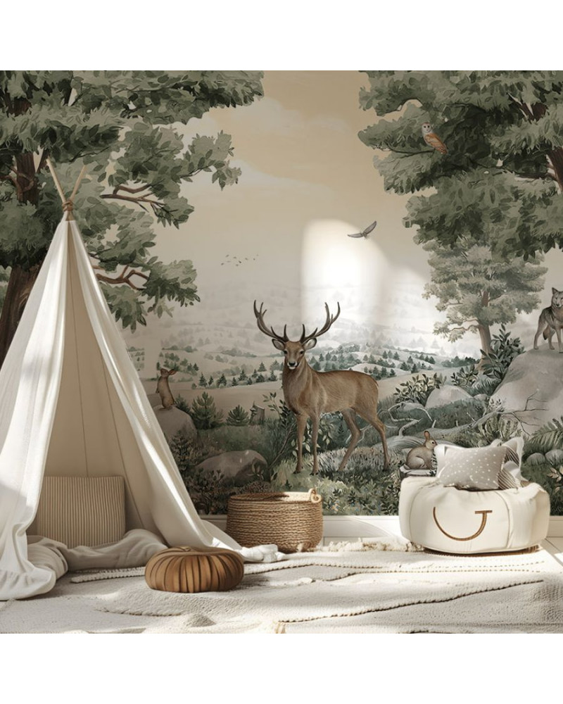 Papier peint enfant Forest Vista - kikki belle