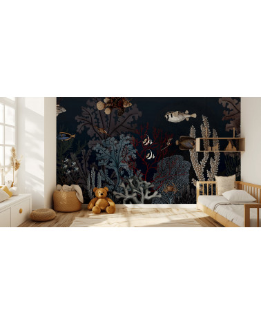 Papier peint enfant Roaring reef -blue kikki belle