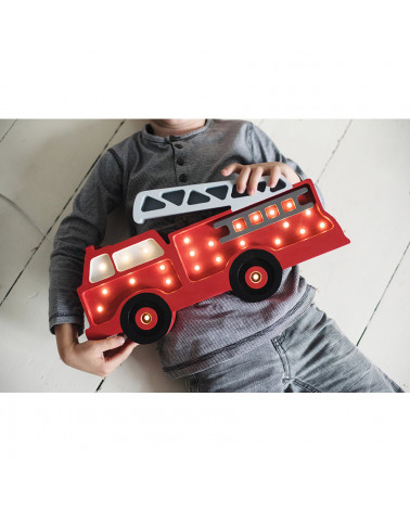 lampe décorative bois camion de pompier