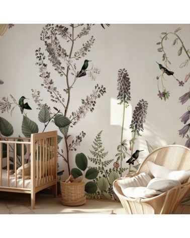 Echantillon papier peint Hummingbird Hedge