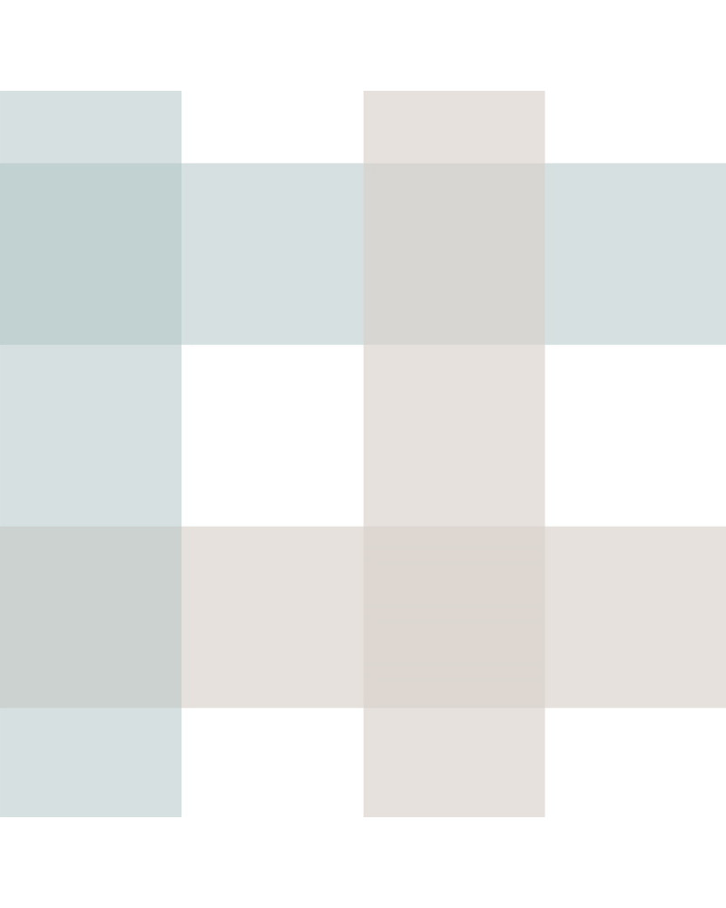 Papier peint enfant carreaux Provence beige bleu - grand