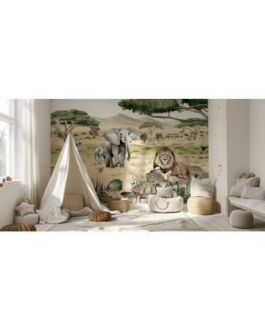Papier peint enfant Savanne Secrets
