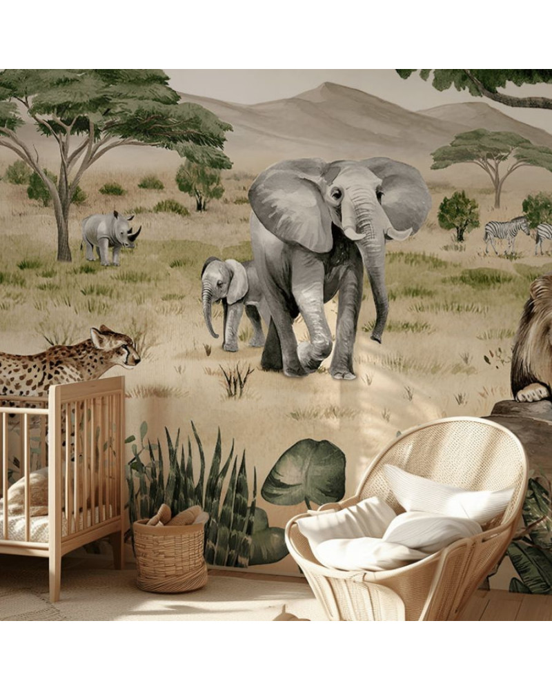 Papier peint enfant Savanne Secrets