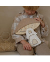 Lampe veilleuse en bois maison champignon - marron clair - Little Lights