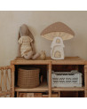 Lampe veilleuse en bois maison champignon - marron clair - Little Lights