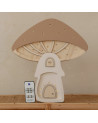 Lampe veilleuse en bois maison champignon - marron clair - Little Lights