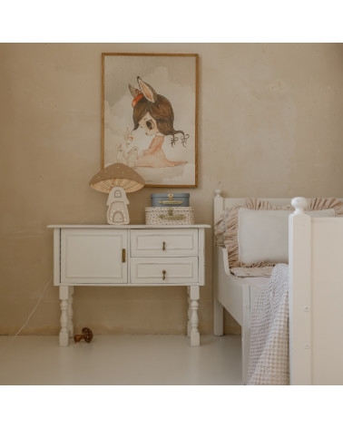 Lampe veilleuse en bois maison champignon - marron clair - Little Lights