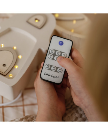 Lampe veilleuse en bois maison champignon - marron clair - Little Lights