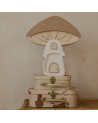 Lampe veilleuse en bois maison champignon - marron clair - Little Lights