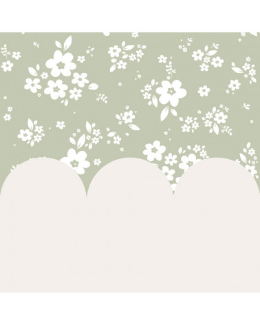 Echantillon Papier peint enfant  lace meadow green and milky