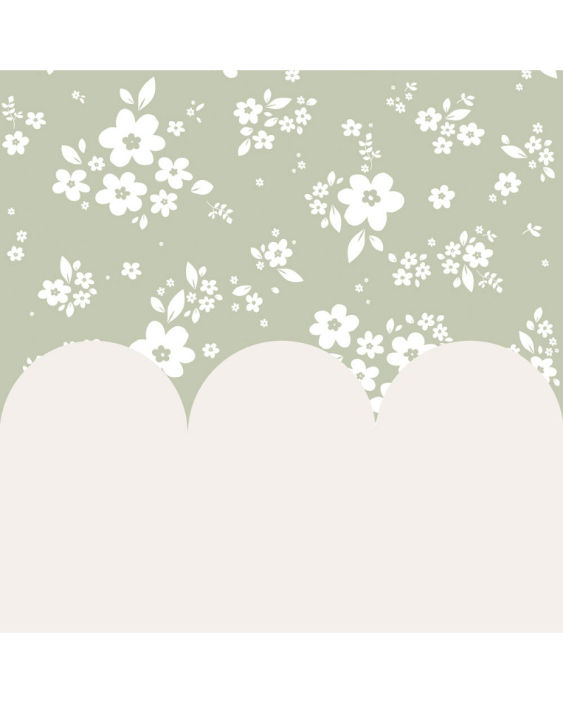 Echantillon Papier peint enfant  lace meadow green and milky