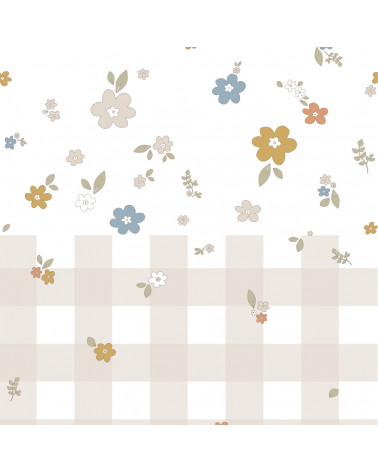 Echantillon Papier peint enfant boho and check