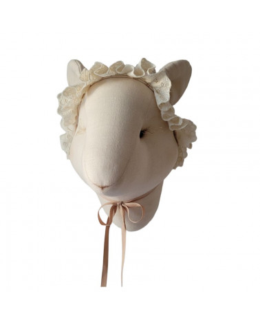 Trophée souris en lin light beige - Lucrèce