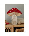 Lampe veilleuse en bois maison champignon - rouge - Little lights