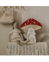 Lampe veilleuse en bois maison champignon - rouge - Little lights