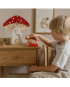 Lampe veilleuse en bois maison champignon - rouge - Little lights