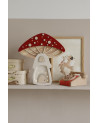 Lampe veilleuse en bois maison champignon - rouge - Little lights