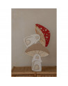 Lampe veilleuse en bois maison champignon - rouge - Little lights