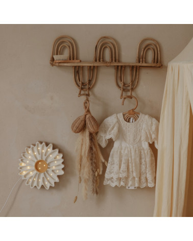 Lampe veilleuse en bois marguerite blanche - little lights