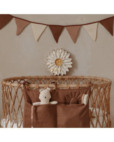 Lampe veilleuse en bois marguerite blanche - little lights