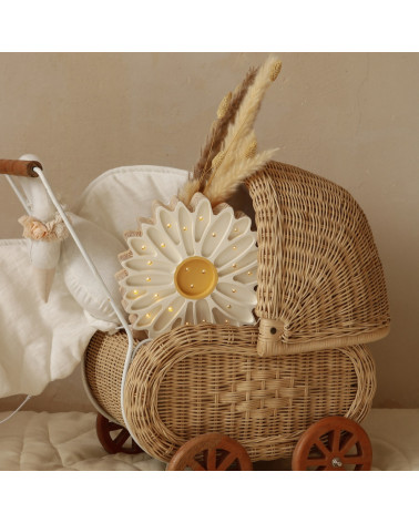 Lampe veilleuse en bois marguerite blanche - little lights