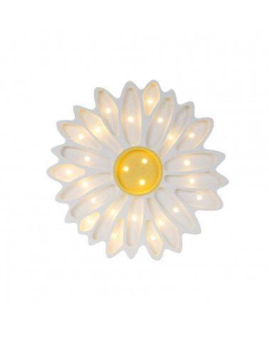 Lampe veilleuse en bois marguerite blanche - little lights