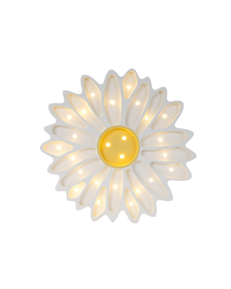 Lampe veilleuse en bois marguerite blanche - little lights